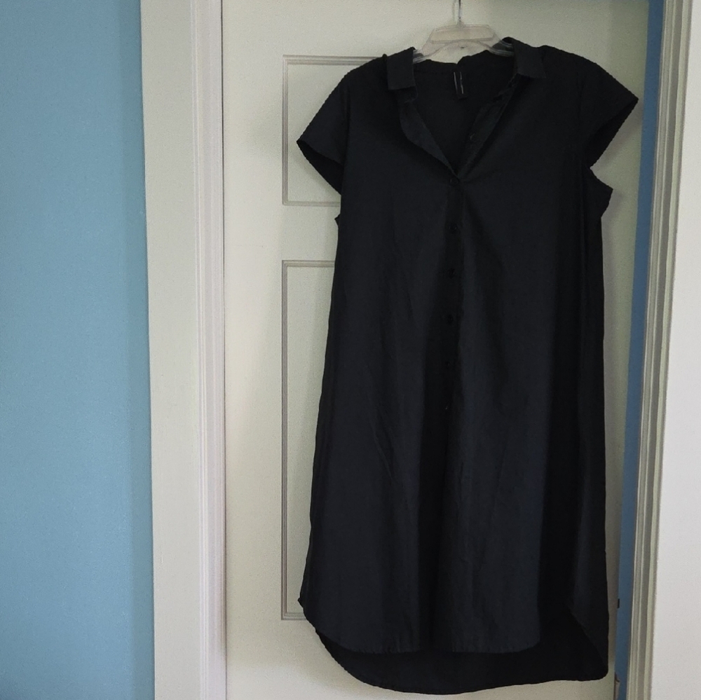 AMMA Black Button-Down Dress